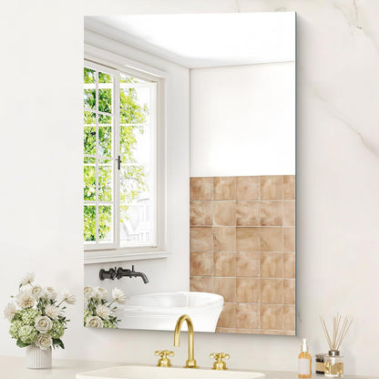 Rahmenloser Badezimmerspiegel 60x90 cm – HD Spiegelung, Robust & Modern
