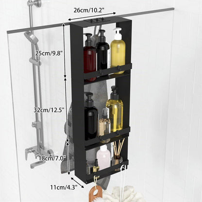 Hängende Duschablage ohne Bohren, 3-stufig, Schwarz