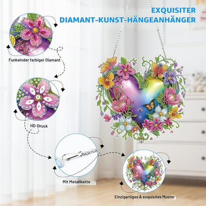 5D Diamantmalerei Herz Blume Fensterbild Bausatz