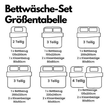 Marmor Bettwäsche Set 135x200 cm, 4-teilig, Schwarz