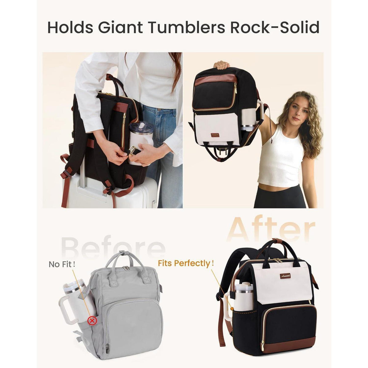 Laptop Rucksack Damen 15,6 Zoll – Wasserdichter Schulrucksack für Reisen