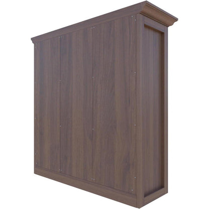 OSCHF 9-Fächers Bücherregal mit Sockel – Modernes Holzregal Walnuss