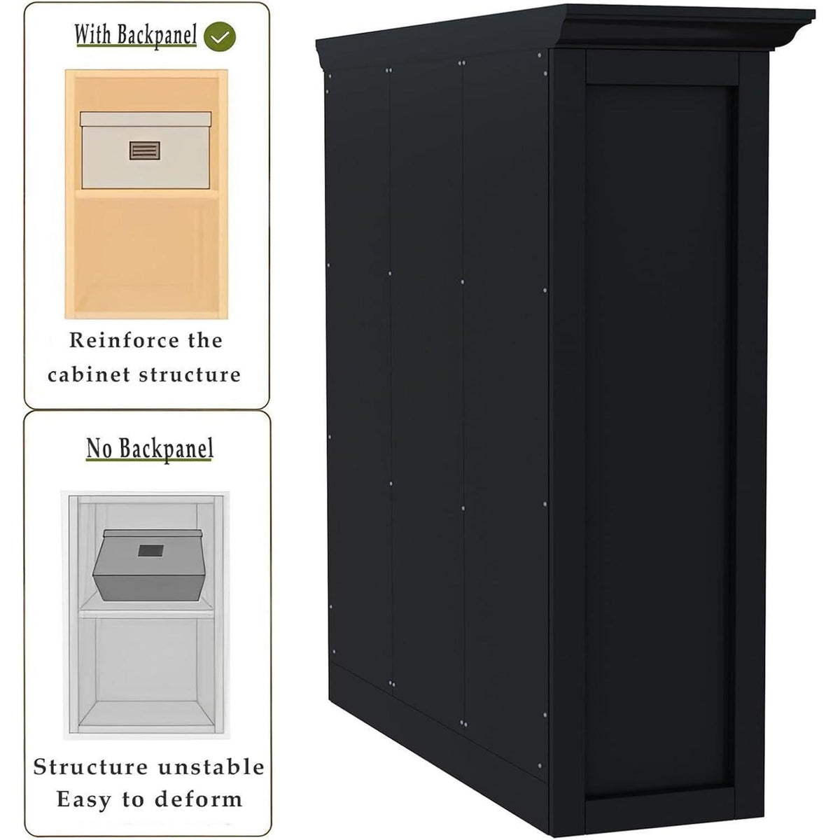 OSCHF Bücherregal 9 Fächer - Modernes Holzregal Schwarz