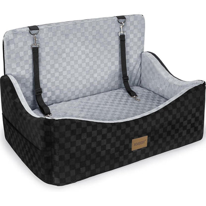 Hunde Autositz mit Leinen & Memory Foam – Grau