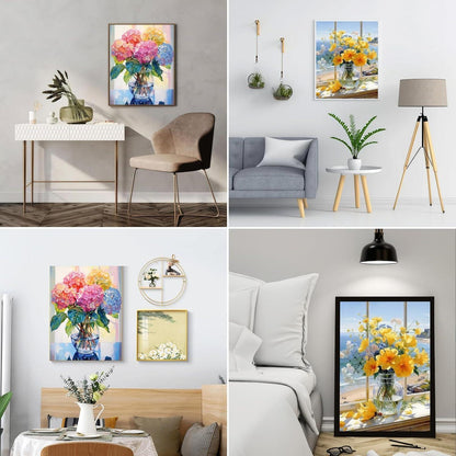 Diamant Painting 2er Set Blumen 5D Bastelset Wohnzimmer Deko