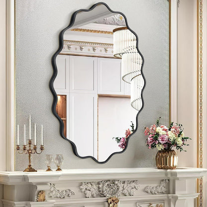 Wavy Ovaler Wandspiegel mit Aluminiumrahmen – 75x55 cm