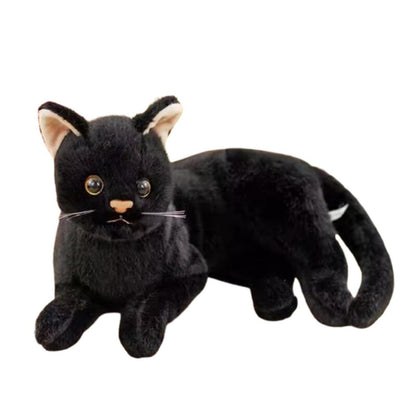 Lebensechte Katze Kuscheltier 30cm Schwarz