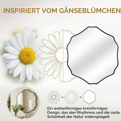 Sechseck Wandspiegel mit Aluminiumrahmen – 90x80 cm