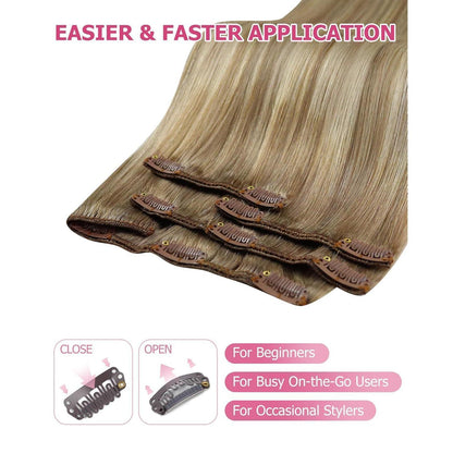 Echthaar Clip-in Extensions Ombre 50cm - Volumengeber
