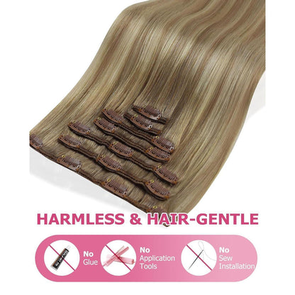 Echthaar Clip-in Extensions Ombre 50cm - Volumengeber