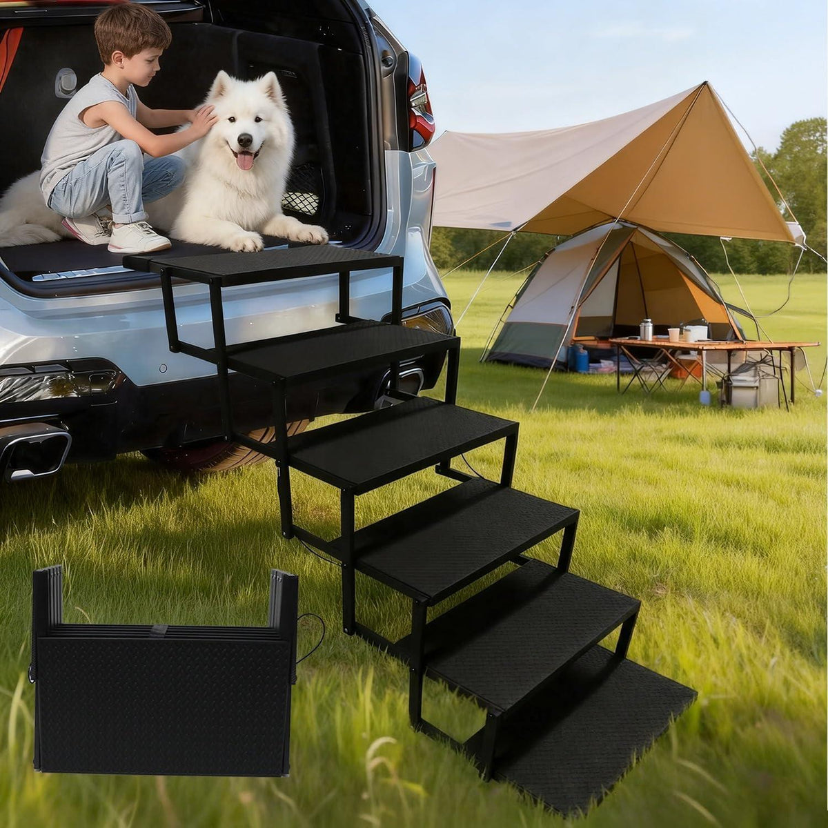 Hundetreppe Klappbar – Gelenkschonend & Stabil für Auto/SUV