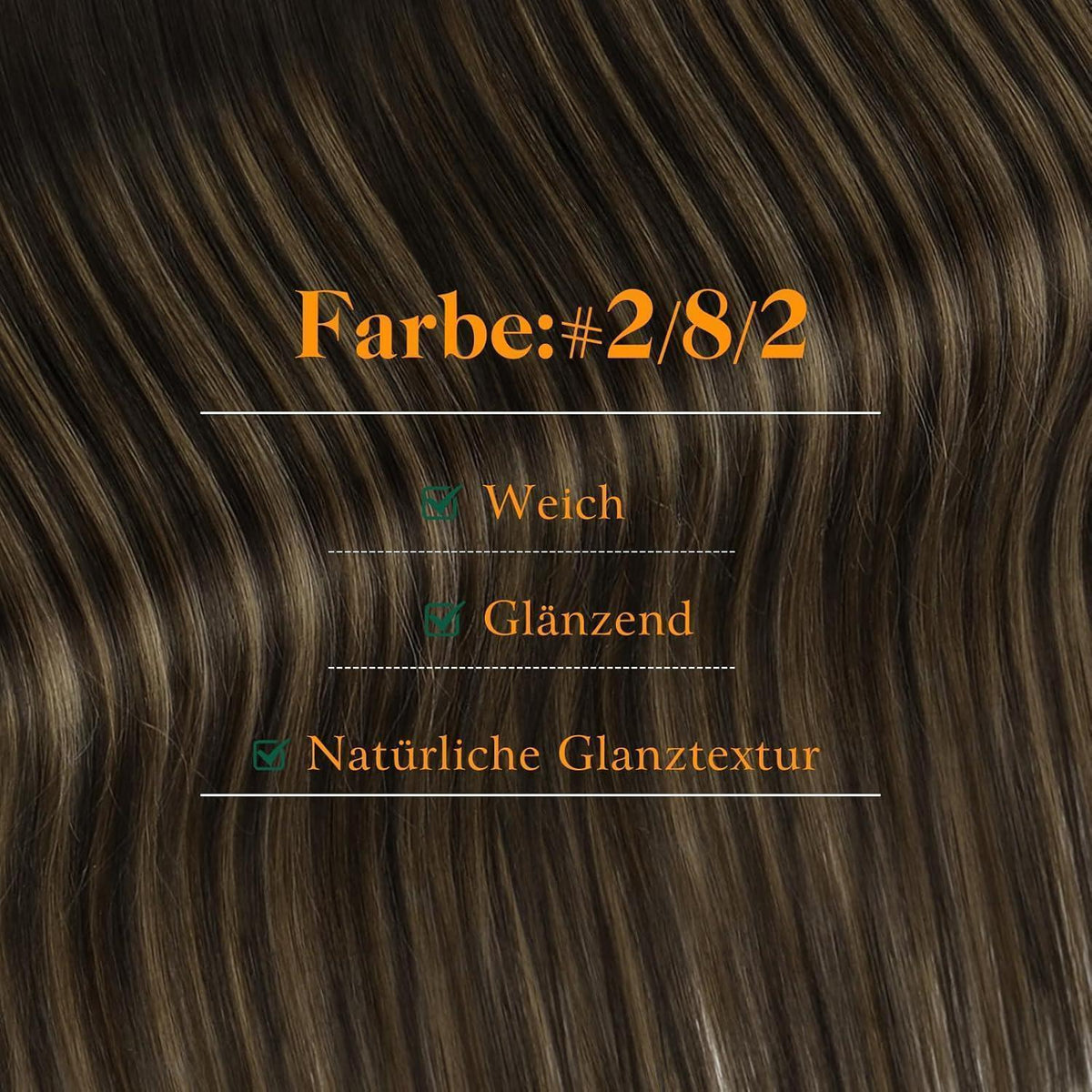 Echthaar Tape Extensions Braun Ombre 55cm - Remy Menschenhaar