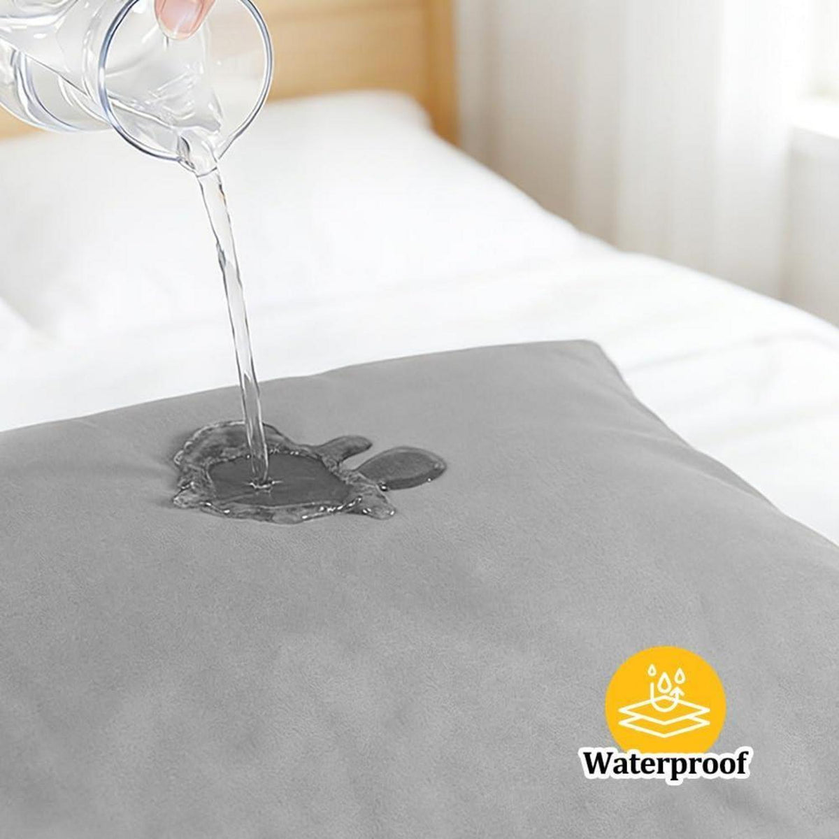 Wasserdichter Kissenbezug 2er-Set – Grau, 50x90 cm