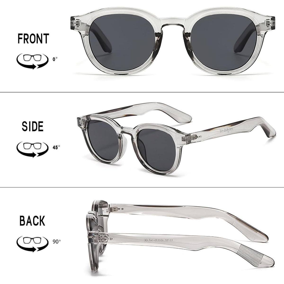 Retro Sonnenbrille Damen Herren – Runde Vintage Brille mit UV Schutz