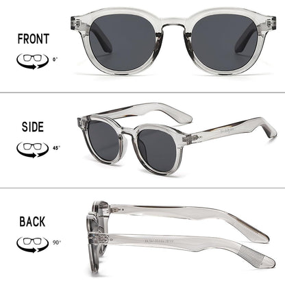 Retro Sonnenbrille Damen Herren – Runde Vintage Brille mit UV Schutz