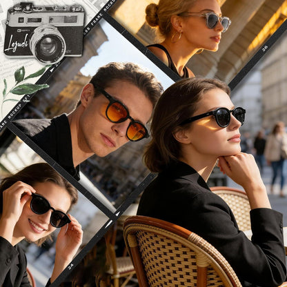 Retro Sonnenbrille Damen Herren – Runde Vintage Brille mit UV Schutz