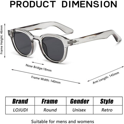 Retro Sonnenbrille Damen Herren – Runde Vintage Brille mit UV Schutz