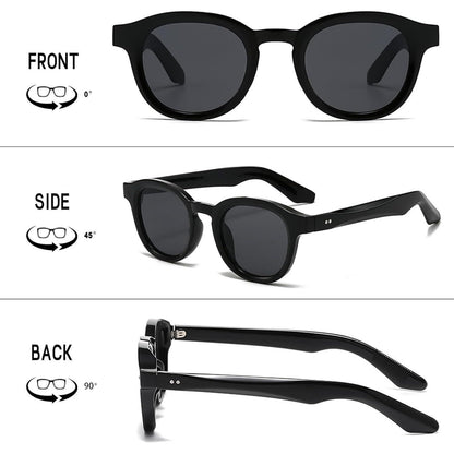 Retro Sonnenbrille Damen Herren – Runde Vintage Brille mit UV Schutz