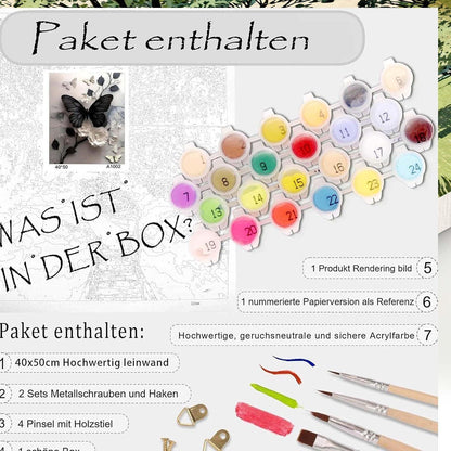 Malen nach Zahlen Schmetterling 40x50cm für Erwachsene & Kinder