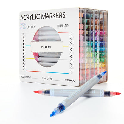Acrylmarker Set 72 Farben – Doppelspitze für Kunst & Basteln