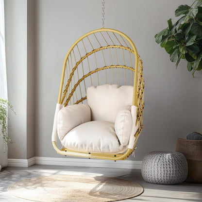 Rattan Hängesessel mit Kissen – Klappbar für Terrasse & Garten