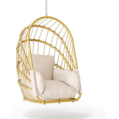 Rattan Hängesessel mit Kissen – Klappbar für Terrasse & Garten