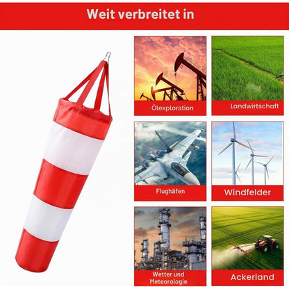 Windsack 0,8m Rot-Weiß – Wetterfester Windrichtungsanzeiger für Garten