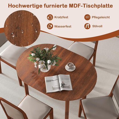 Ovaler Esstisch aus Gummibaumholz – Modern & Vielseitig (100x78cm)