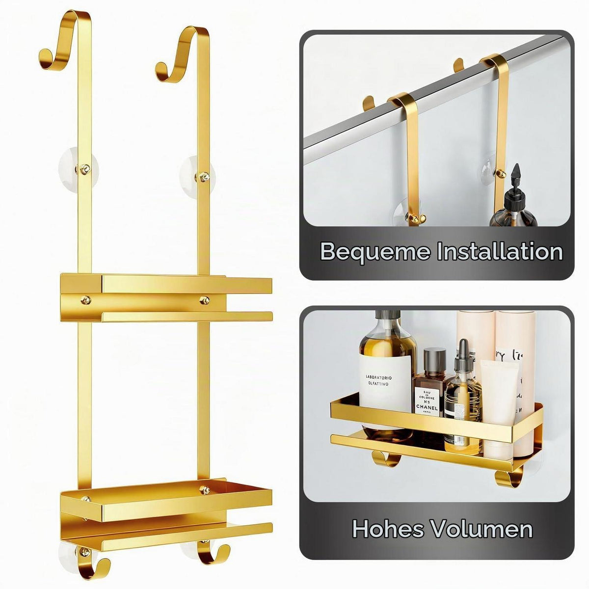 Duschablage ohne Bohren – Edelstahl Badezimmer Organizer