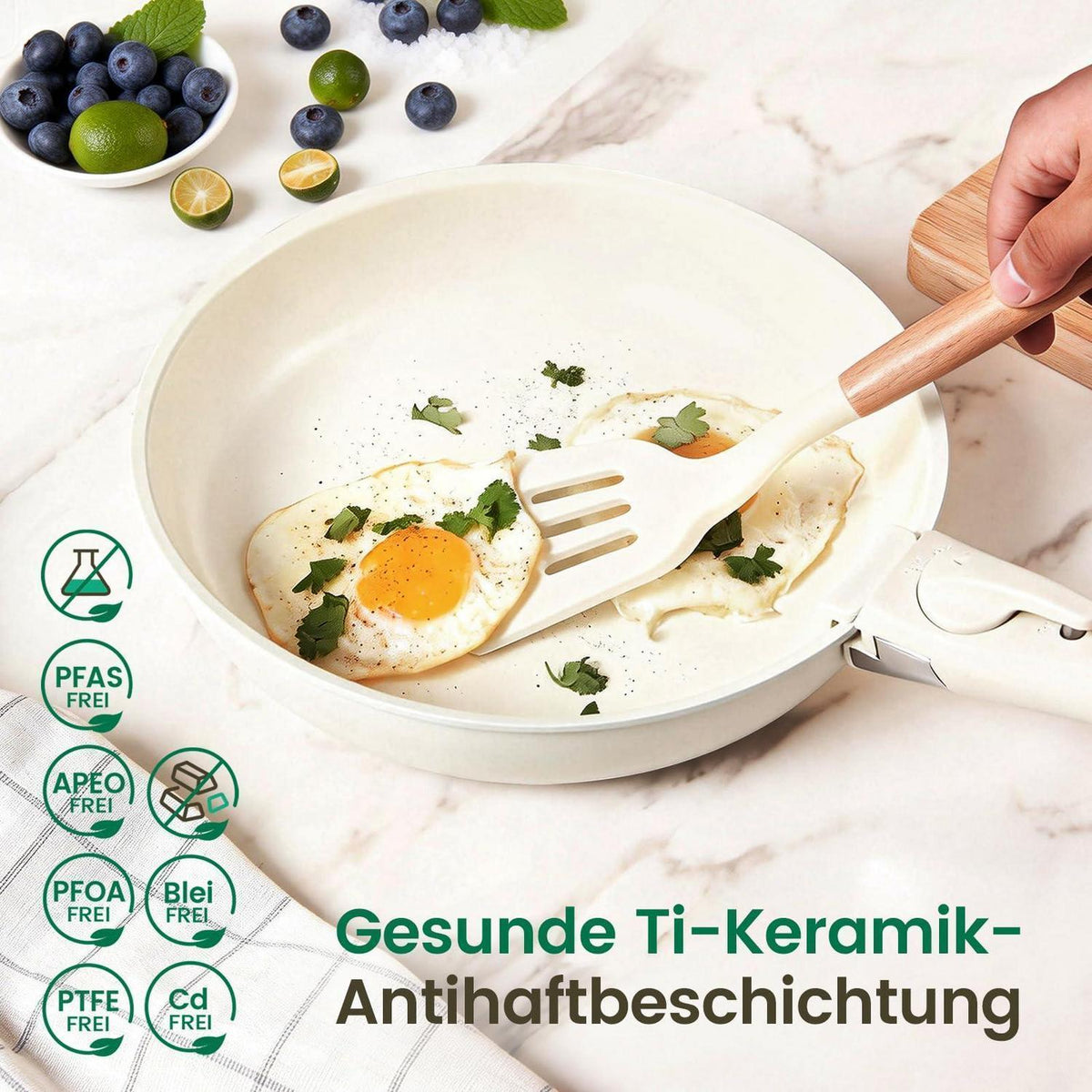 19-teiliges Topf- & Pfannenset mit Titan-Keramik-Antihaftbeschichtung