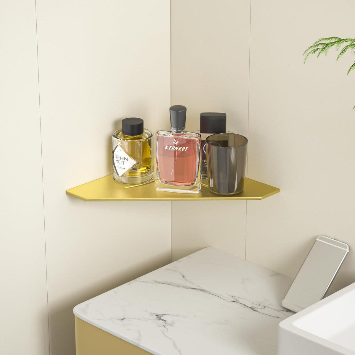 Edelstahl Duschablage Ecke Golden - 2er Pack