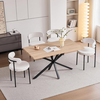 4er Set Esszimmerstühle Cordbezug Weiß – Modern & Komfortabel