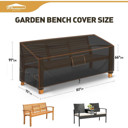 Gartenbank Abdeckung 183x75x66/91cm – Wasserdicht & Windfest