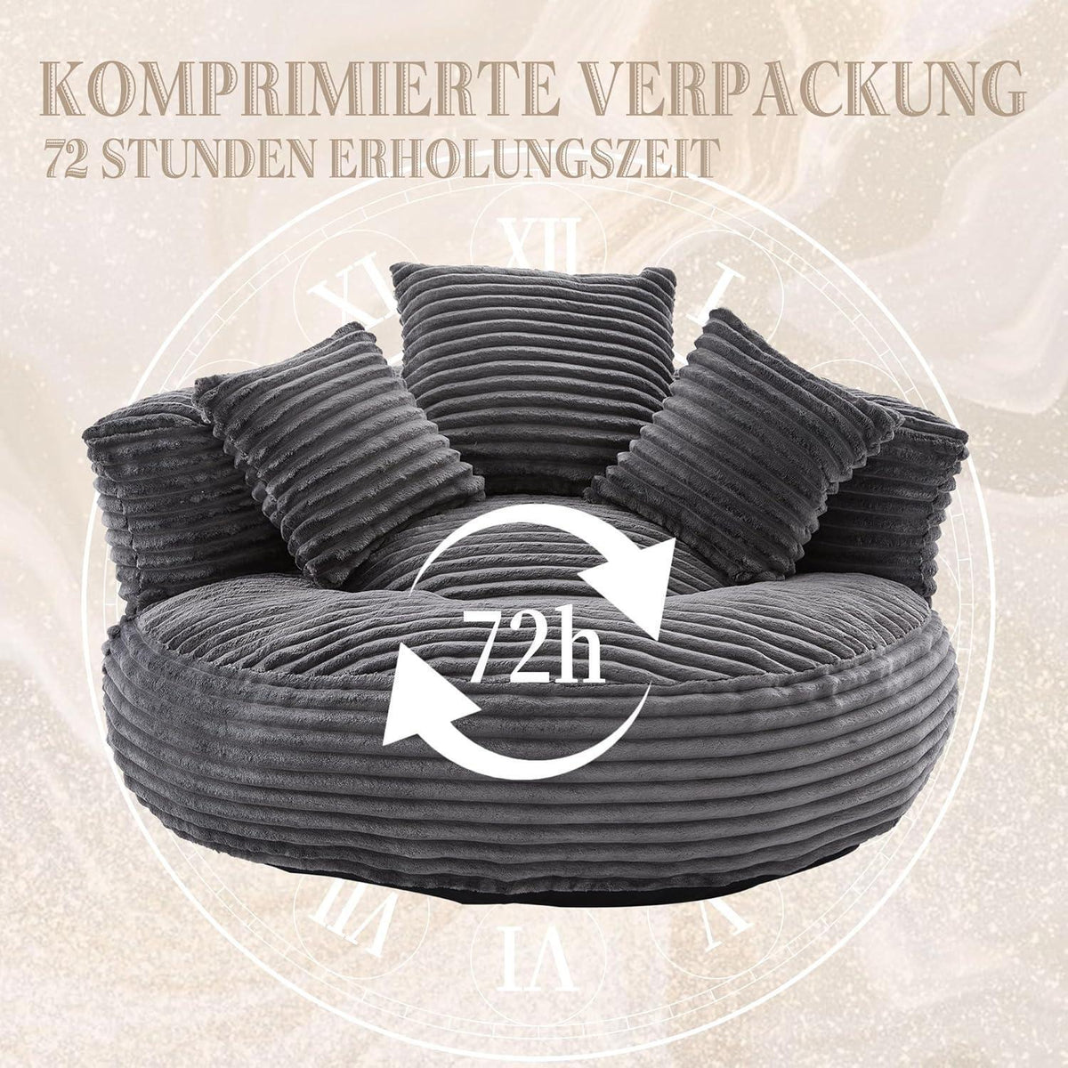 Boneless Lounger Sitzsack Sofa | Bequemes Lazy Sofa mit Kissen