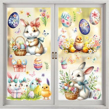 Fensteraufkleber Ostern – Wiederverwendbare Hasen & Ostereier Deko