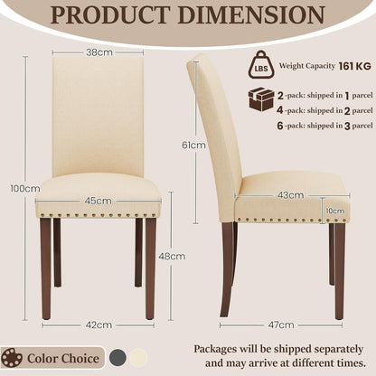 Clevich Esszimmerstühle 2er Set, Beige – Traditionell & Bequem