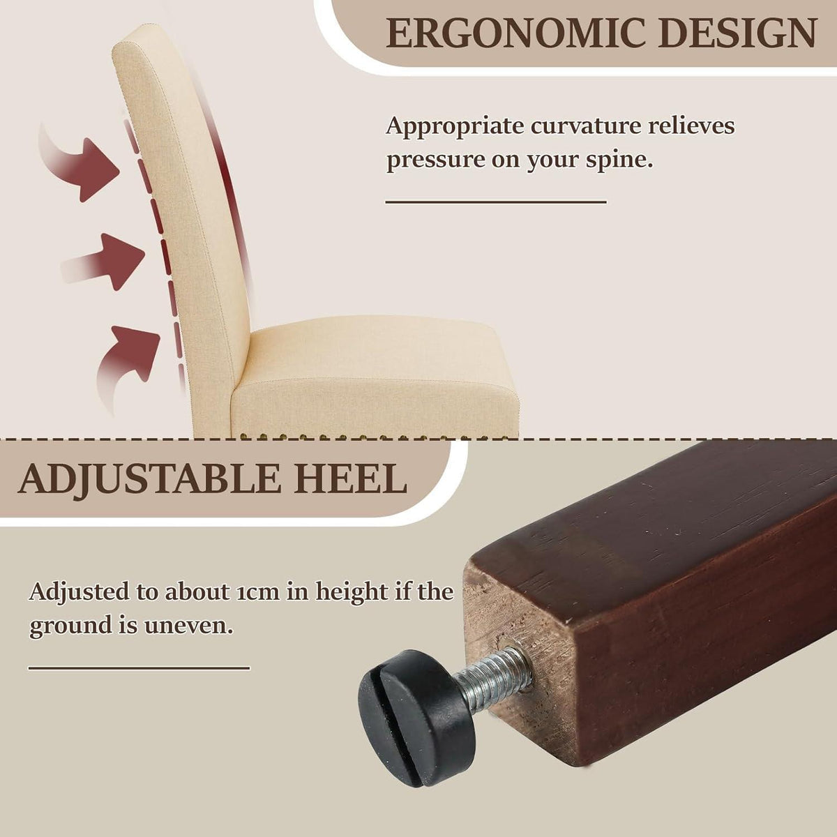 Esszimmerstühle 6er Set, Beige – Traditionell & Bequem