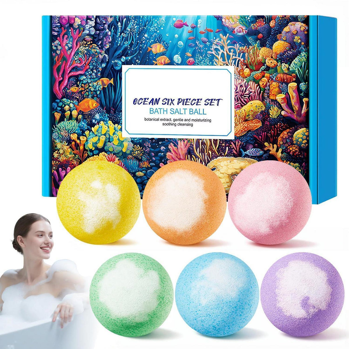 Blütenduft Badebomben Geschenkset 6er Pack – Entspannung & Feuchtigkeit