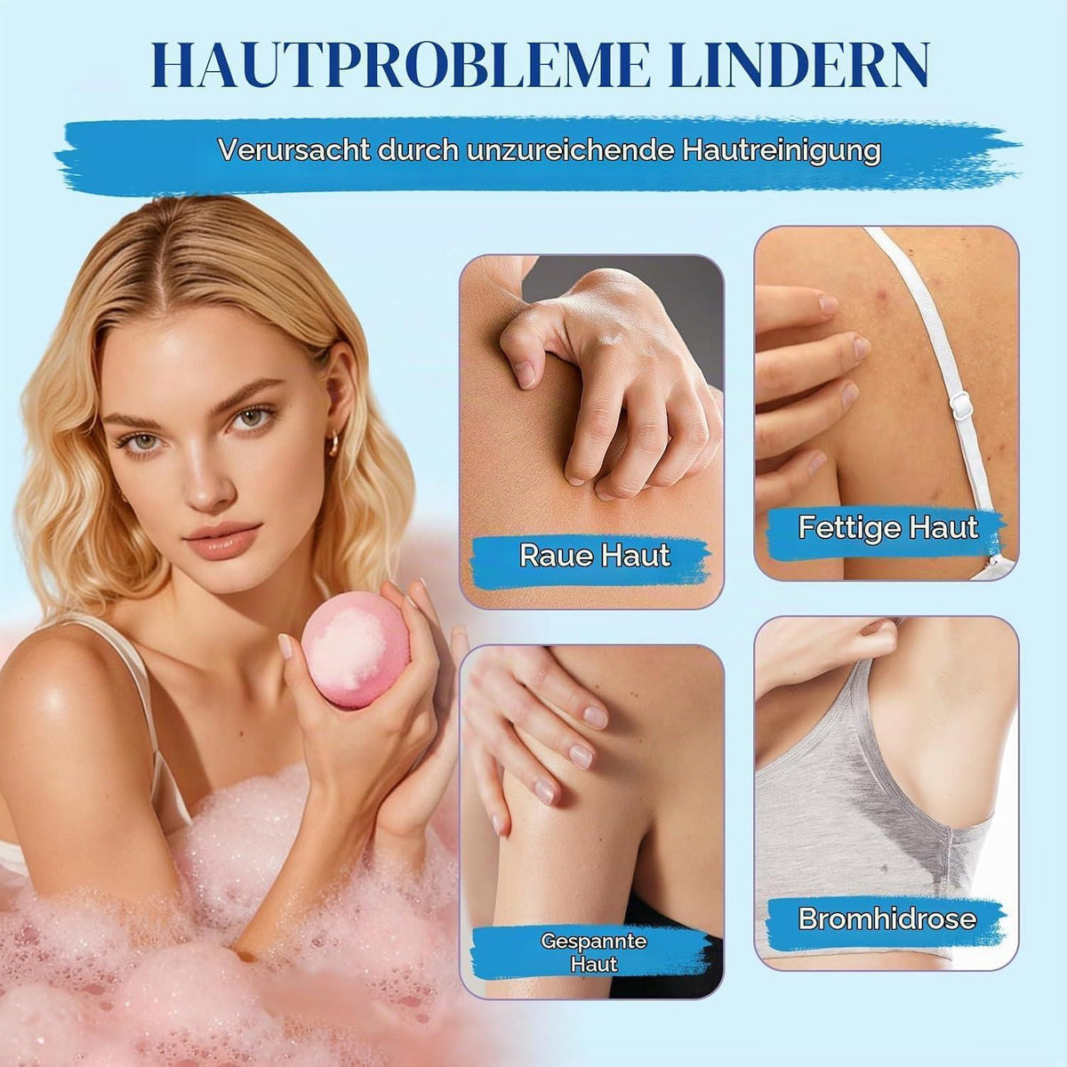 Blütenduft Badebomben Geschenkset 6er Pack – Entspannung & Feuchtigkeit
