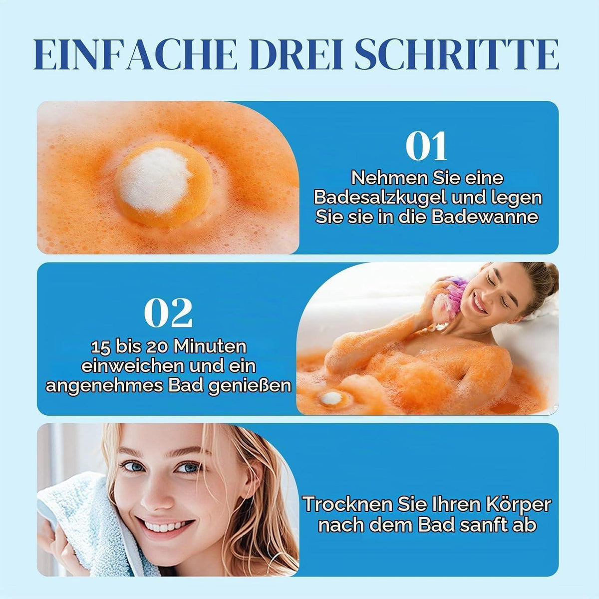 Blütenduft Badebomben Geschenkset 6er Pack – Entspannung & Feuchtigkeit