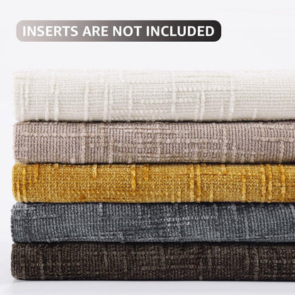 2x Chenille Kissenbezug 65x65cm Khaki – Weich & Dekorativ