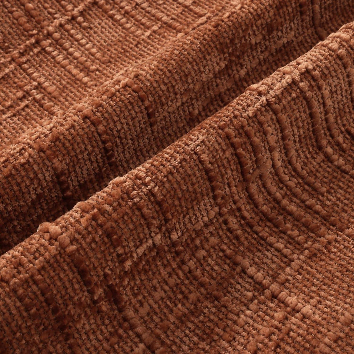 2x Chenille Kissenbezug 30x50 cm Rost - Weich & Gemütlich