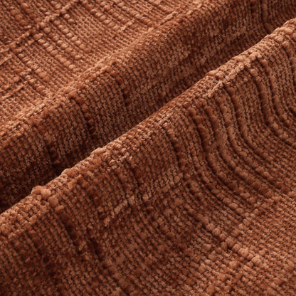 2x Chenille Kissenbezug 30x50 cm Rost - Weich & Gemütlich