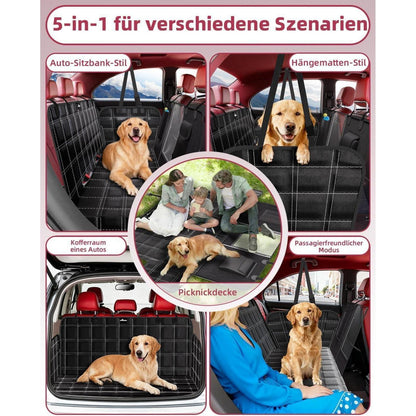 Hundedecke Auto Rückbank Wasserdicht Kratzfest mit Seitenschutz