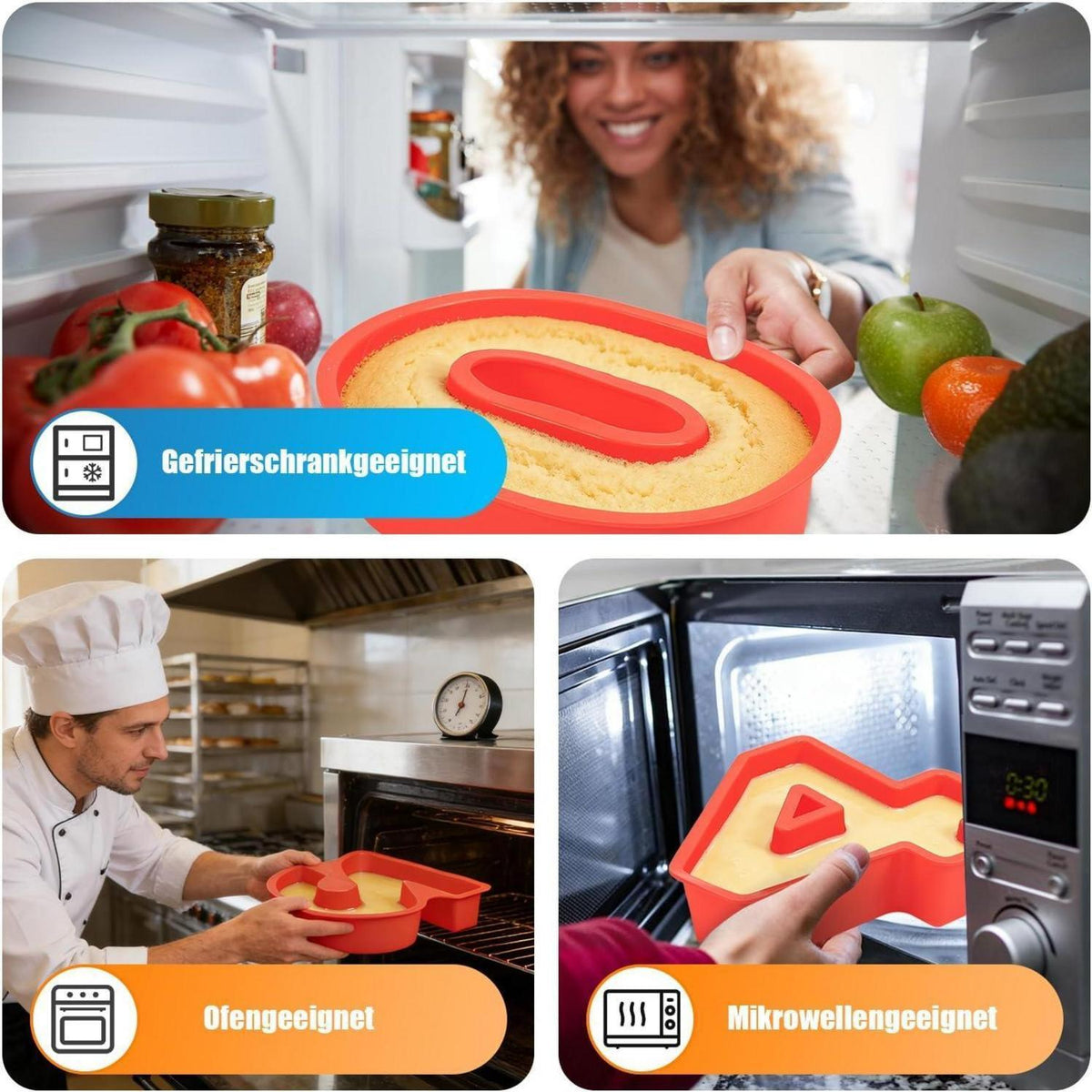 Silikon Backform Zahlen – Motivbackform für Kuchen & Torten (0-9)