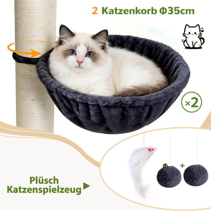 Stabiler Kratzbaum 170cm für Große Katzen – Dunkelgrau