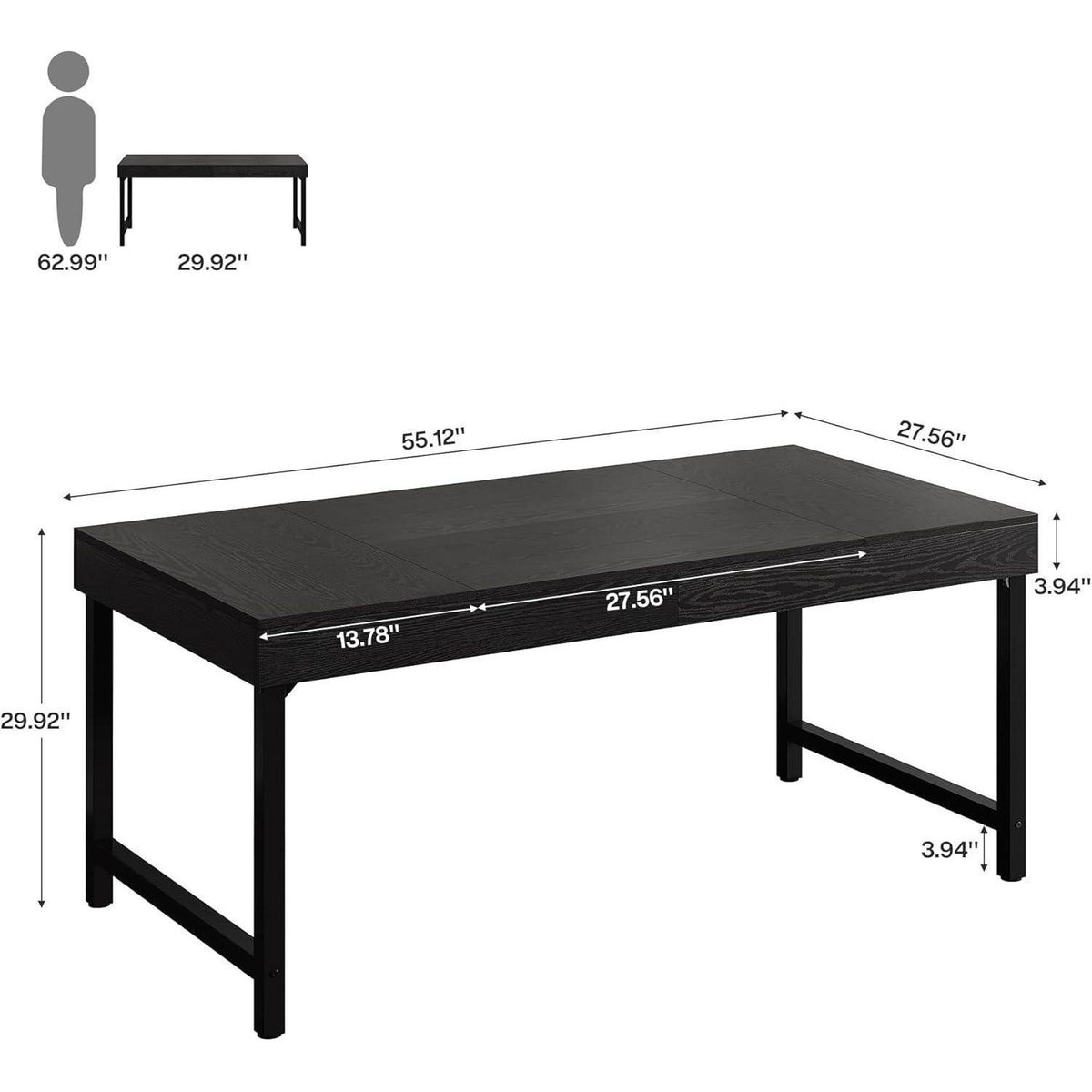 Esstisch Farmhaus Stil 140cm – Industrieller Küchentisch für 4-6 Personen