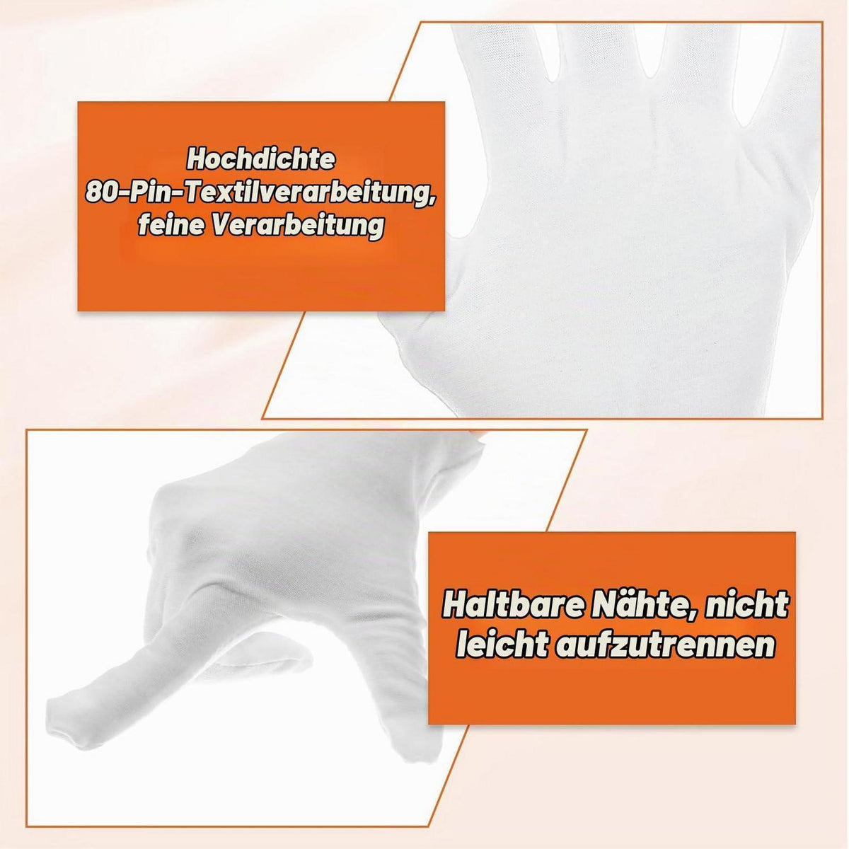 3 Paar Baumwollhandschuhe für SPA Handpflege