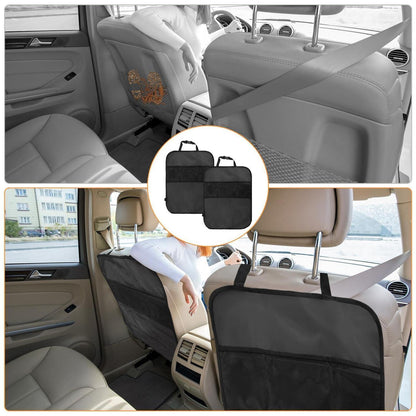2x Auto Rückenlehnen Schutz mit 3 Netztaschen – Schwarz
