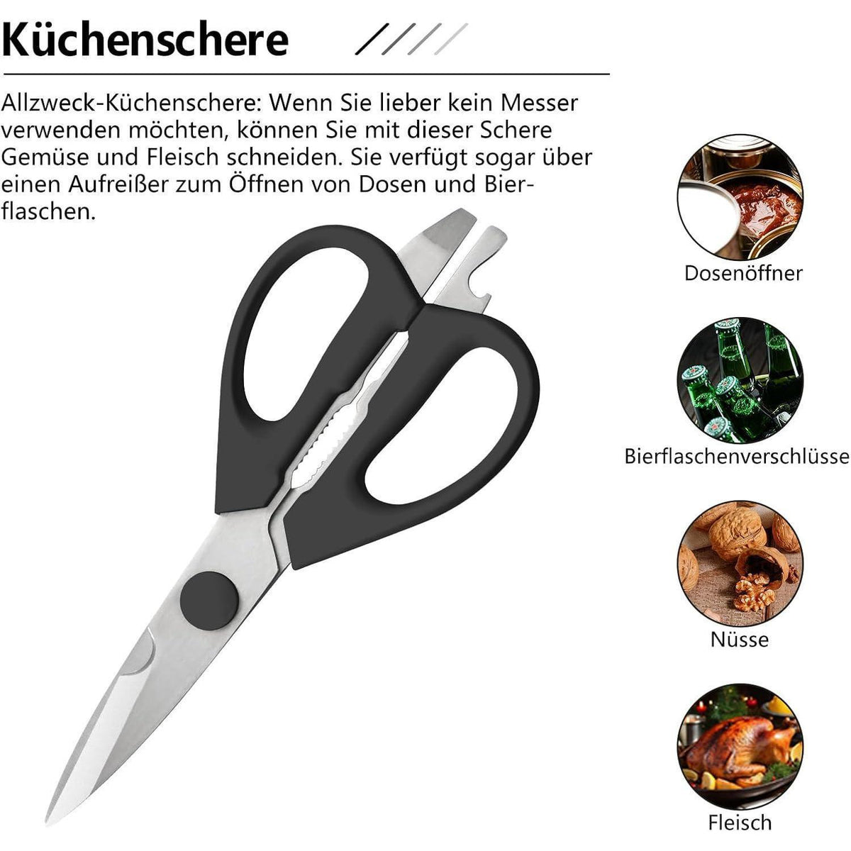 8-teiliges Messerblock Set mit Messerschärfer & Edelstahl Küchenmessern